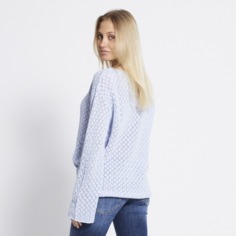 Crochet knit sweater "Villemo" Light blue